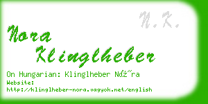 nora klinglheber business card